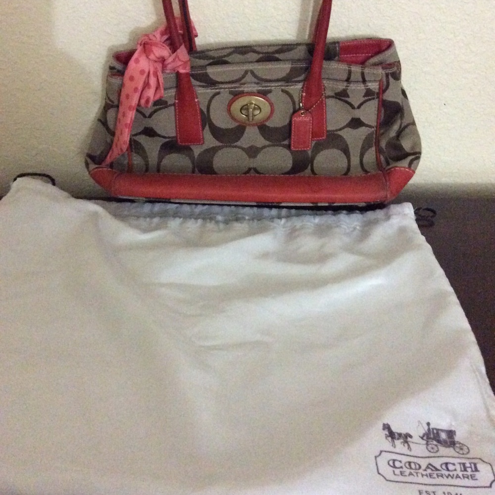 Coach purse with scarf